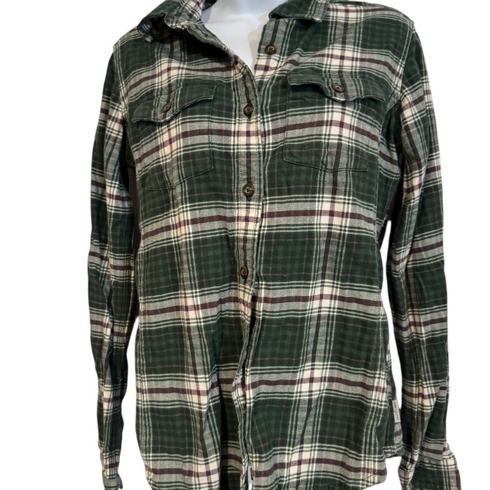 Carhartt Forest Green and Cream Plaid Shirt